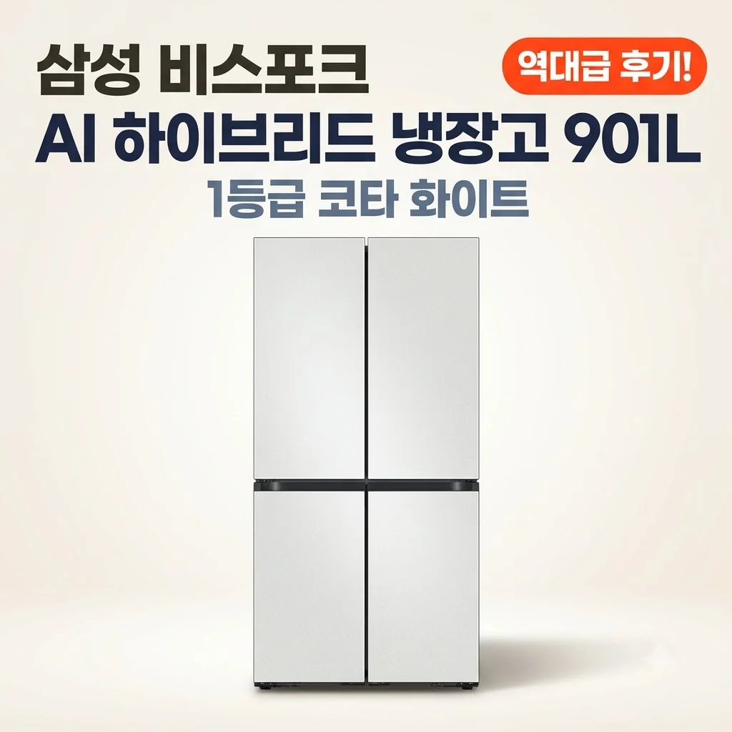 삼성 비스포크 AI 하이브리드 냉장고 901L 1등급 코타 화이트 역대급 후기