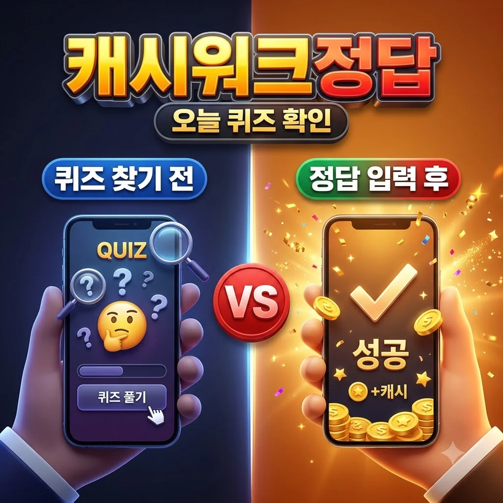 캐시워크정답 오늘 퀴즈 실시간 확인하고 돈 버는 방법
